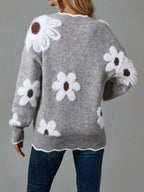 PAULA | SUÉTER FLORAL ELEGANTE CON ESCOTE EN V