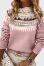 Gemma Jersey de Cuello Redondo Texturizado