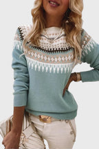 Gemma Jersey de Cuello Redondo Texturizado