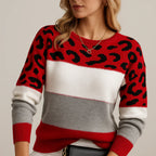 Rosa | Suéter Casual de Estampado de Leopardo