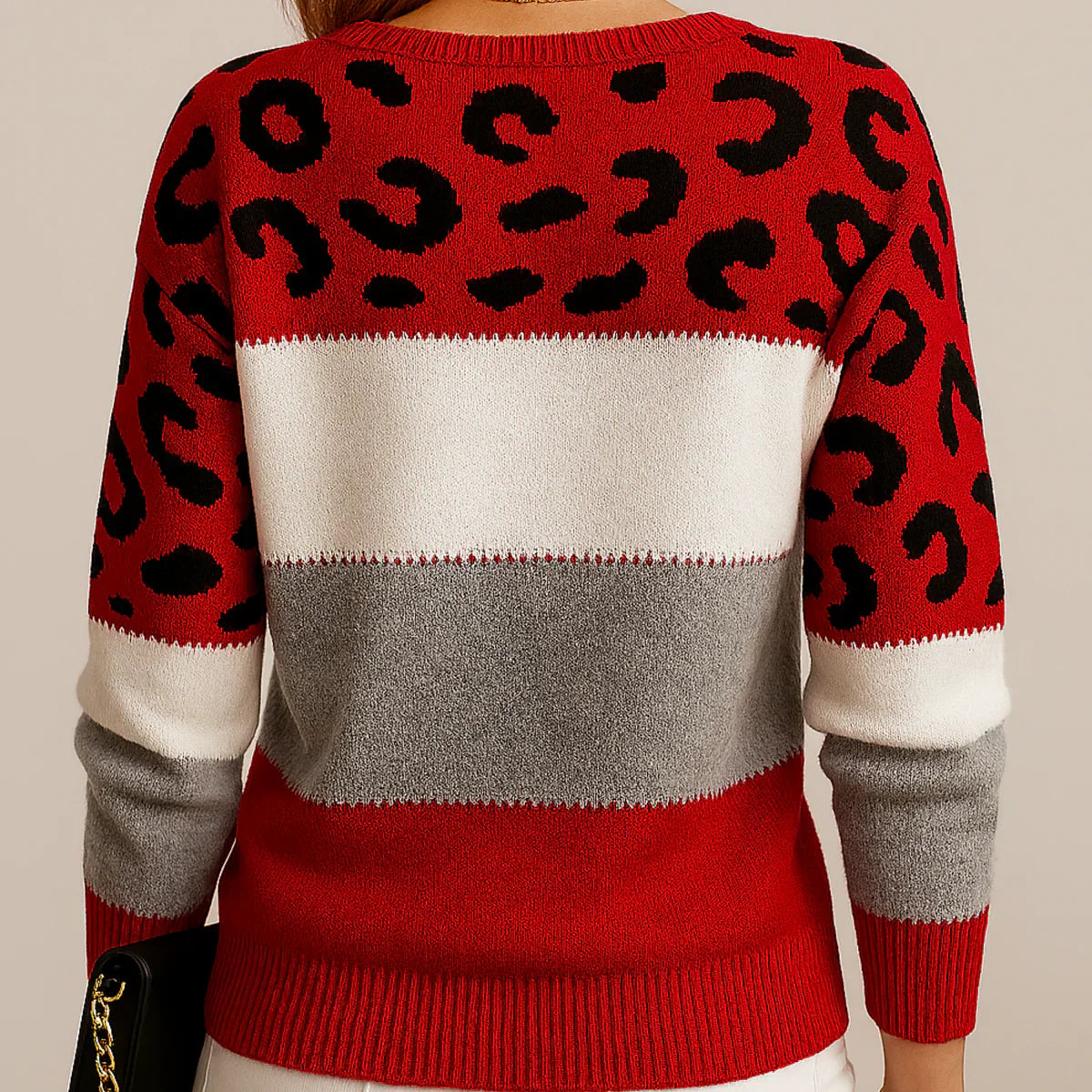 Rosa | Suéter Casual de Estampado de Leopardo